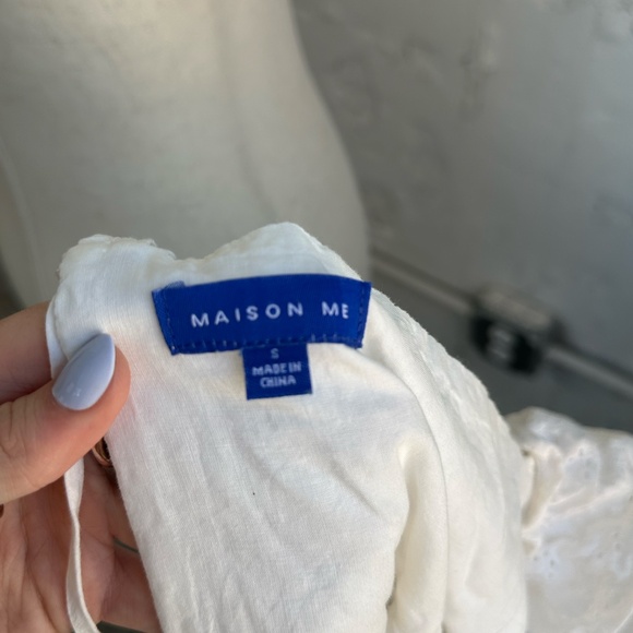 Maison Me Maisonette white ruffle sundress/maxi dress white size SMALL - Picture 9 of 10